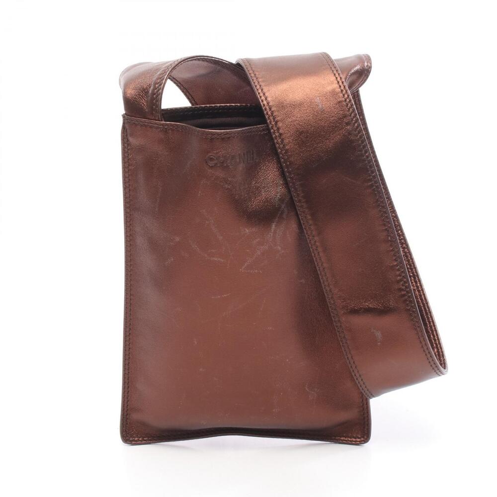 Chanel Shoulder Bag Leather Brown